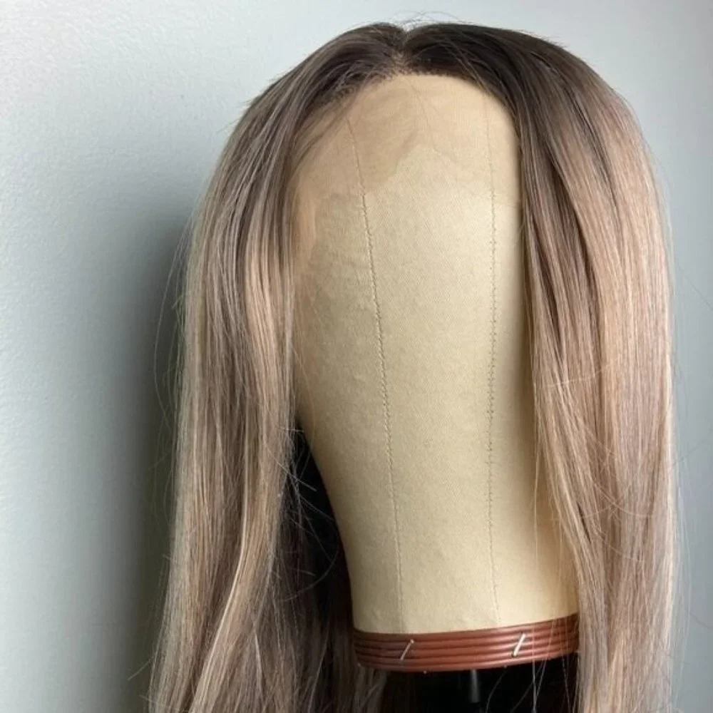 Ash Brown Wigs,Ombre Blonde Wig